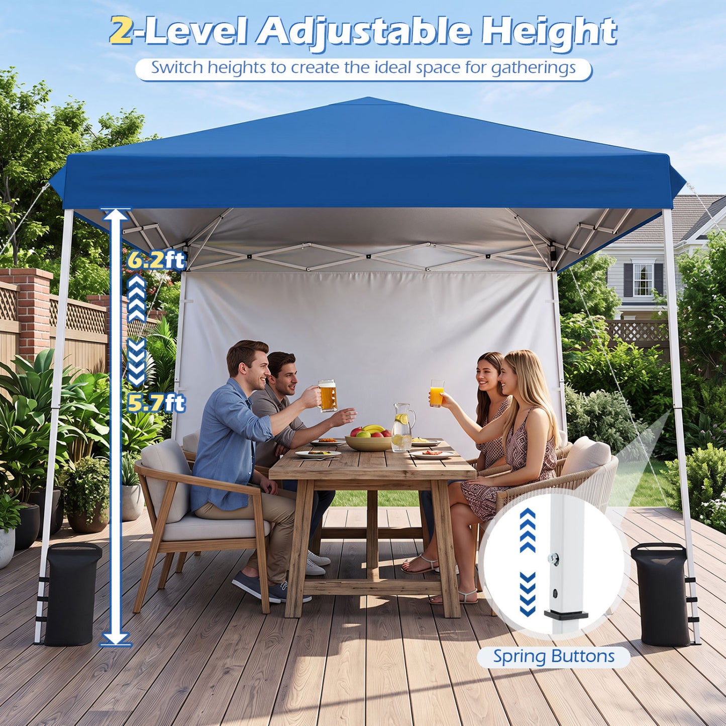 Pop Up Canopy Tent 9x9 ft with Carry Bag and Stakes