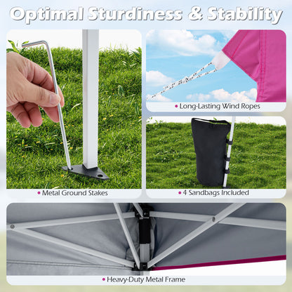 Pop Up Canopy Tent 9x9 ft with Carry Bag and Stakes