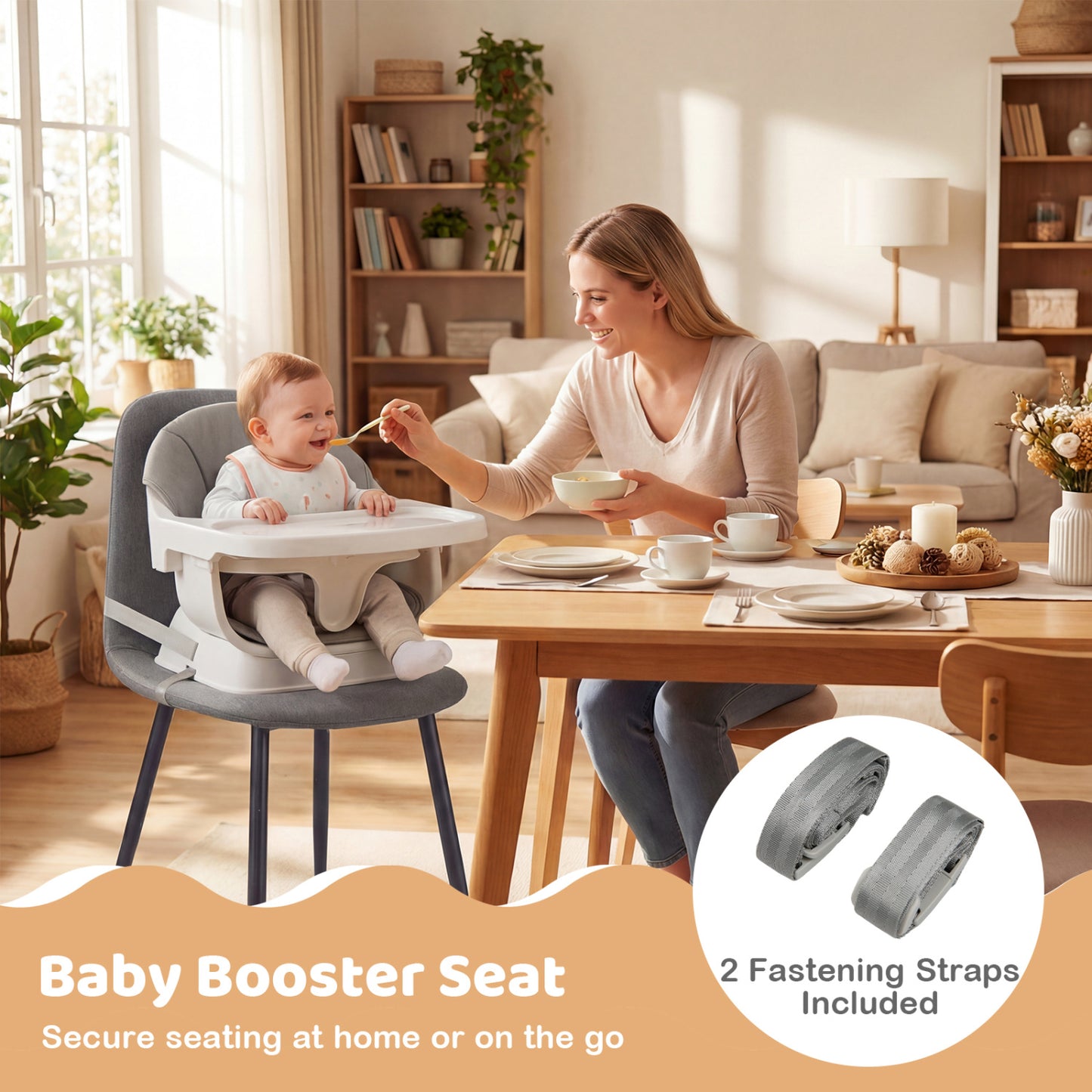 9-in-1 Convertible High Chair with Solid Wood Legs for Babies and Toddlers