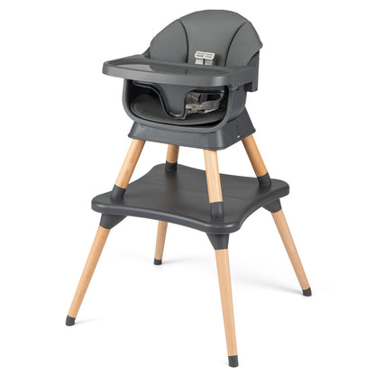 9-in-1 Convertible High Chair with Solid Wood Legs for Babies and Toddlers
