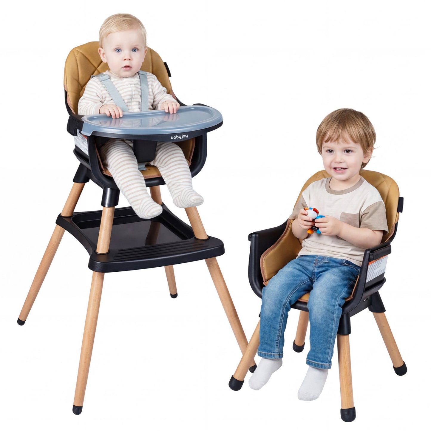 9-in-1 Convertible High Chair for Babies and Toddlers with Seat Cushion