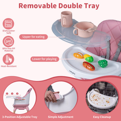 9-in-1 Convertible High Chair for Babies and Toddlers with Seat Cushion