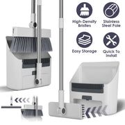 Upright Broom with Dustpan & Squeegee