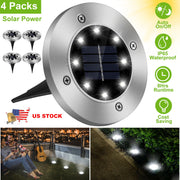 4Pcs Solar Powered Ground Light Outdoor
