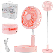 Pink Portable Folding Desk Table Fan