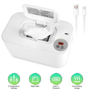 Wipe Warmer, 3 Temp Settings, Type-C