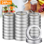 24 Pcs Regular Mouth Canning Jar Metal Rings