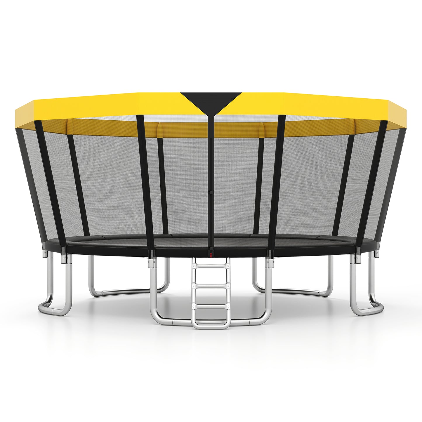 ASTM Compliant Recreational Trampoline with Non-Slip Ladder-Yellow