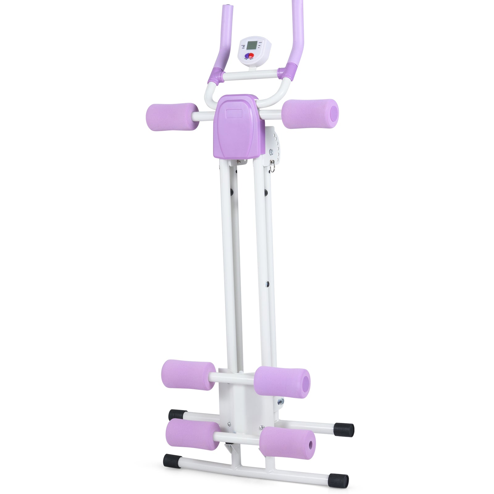 Ab Workout Equipment Foldable Abdominal Trainer Adjustable Ab Machine-White