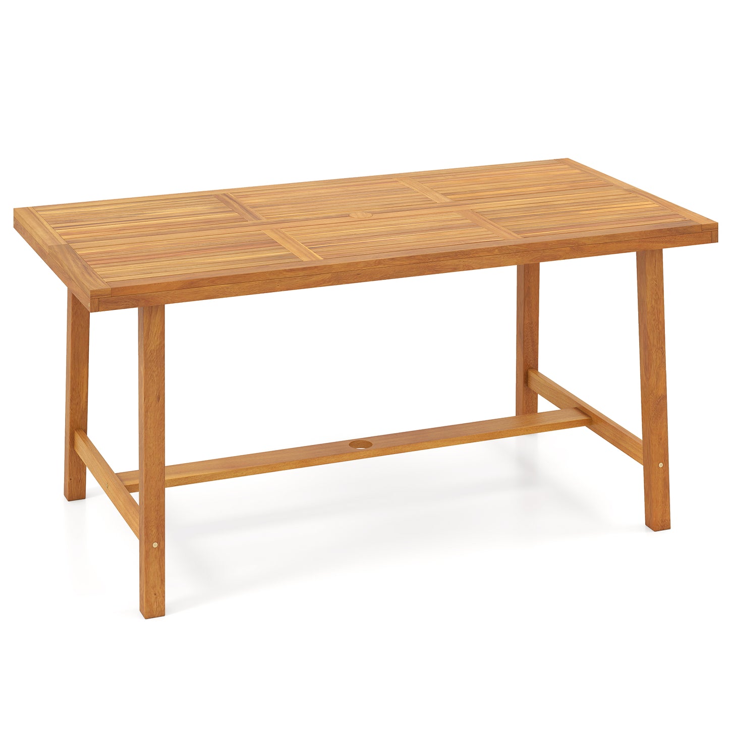 Acacia Wood Dining Table for 6 People Heavy-Duty Indoor Outdoor