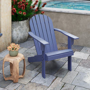 Acacia Wood Lounge Patio Adirondack Chair with Inclined Seat-Blue