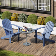 Acacia Wood Lounge Patio Adirondack Chair with Inclined Seat-Blue