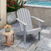 Acacia Wood Lounge Patio Adirondack Chair with Inclined Seat-Gray