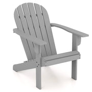 Acacia Wood Lounge Patio Adirondack Chair with Inclined Seat-Gray