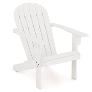 Acacia Wood Lounge Patio Adirondack Chair with Inclined Seat-White