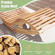 Acacia Wood Patio Rocking Sun Lounger Chaise Lounge with Ergonomic Curved Seat