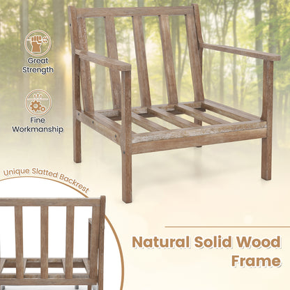 Modern Accent Chair with Solid Rubber Wood Armrests