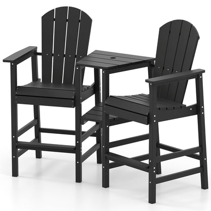 2-Seat Adirondack Chair All-Weather Adirondack Chair with Double Connecting Tray
