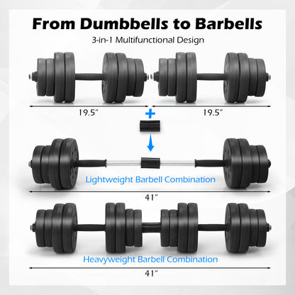 Adjustable Dumbbells 66 LBS Free Weights with Connectors for Home Gym Fitness Workout