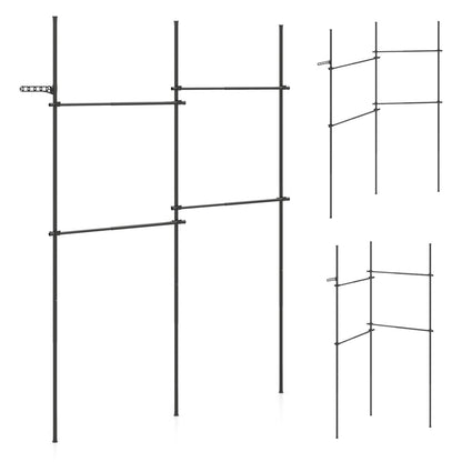 Floor to Ceiling Clothes Rack with 4 Adjustable Hanging Rods