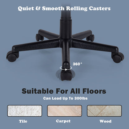 Adjustable Height Ergonomic Home Office Chair with Lumbar Support and 90°-115° Rocking