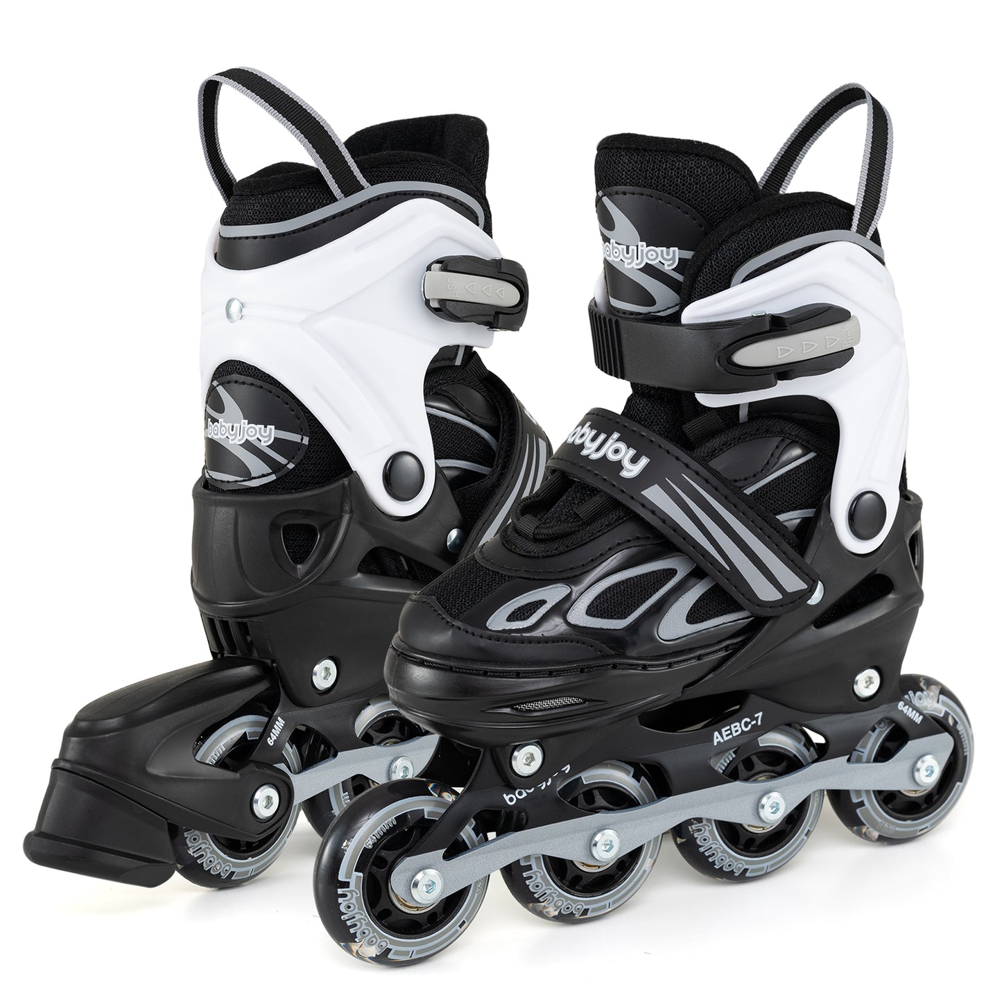Adjustable Kids' Incline Skates for Boys Girls Ages 5-14-Black
