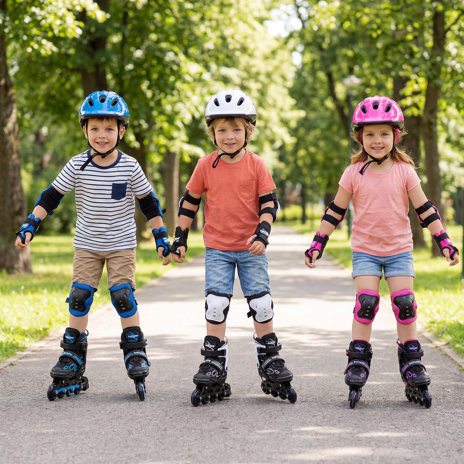 Adjustable Kids' Incline Skates for Boys Girls Ages 5-14-Black