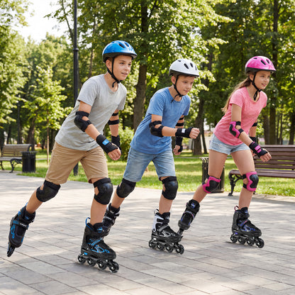 Adjustable Kids' Incline Skates 4 Sizes Adjustable Blade Roller-Black
