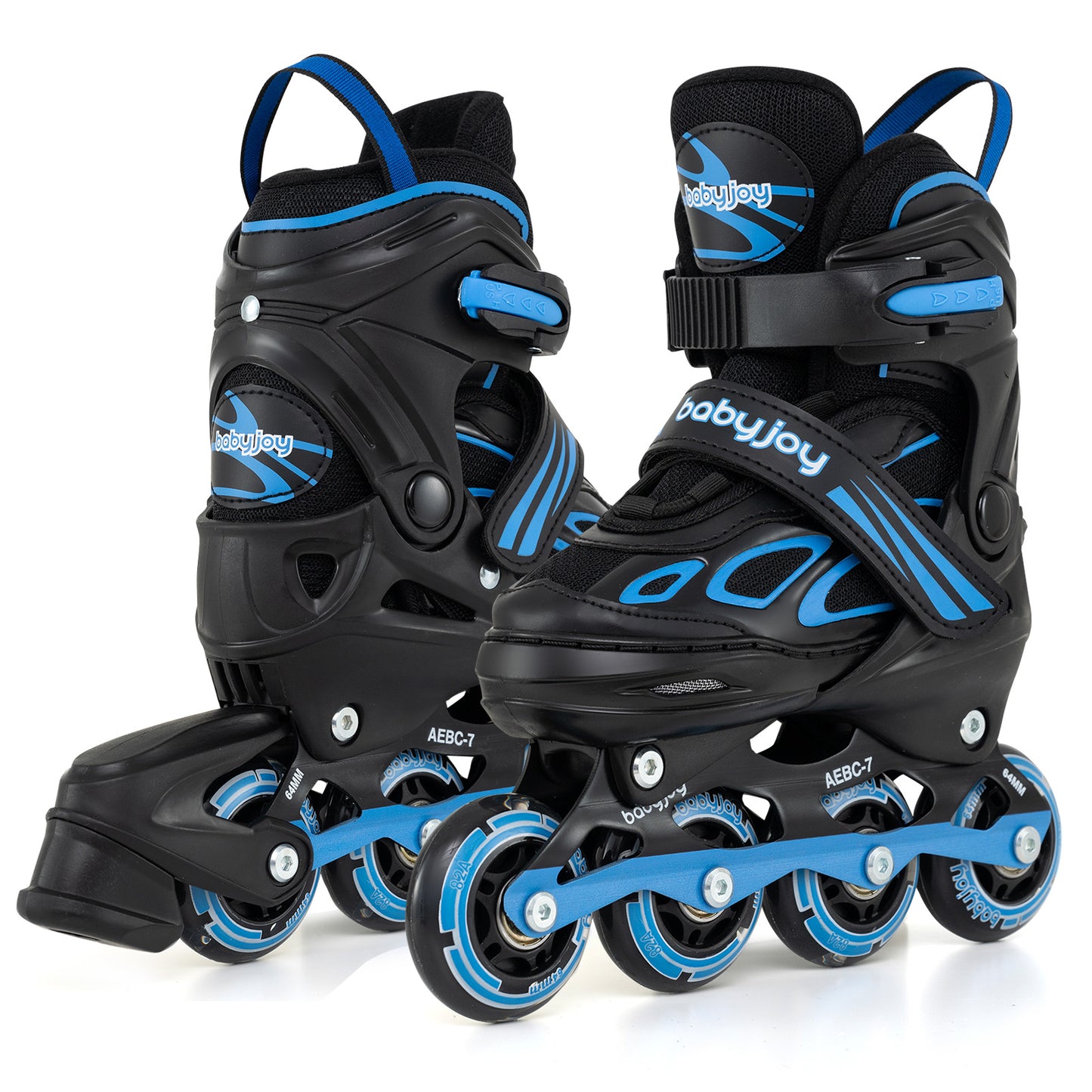 Adjustable Kids' Incline Skates 4 Sizes Adjustable Blade Roller-Blue