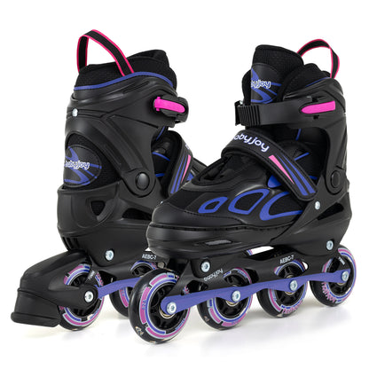 Adjustable Kids' Incline Skates 4 Sizes Adjustable Blade Roller-Purple