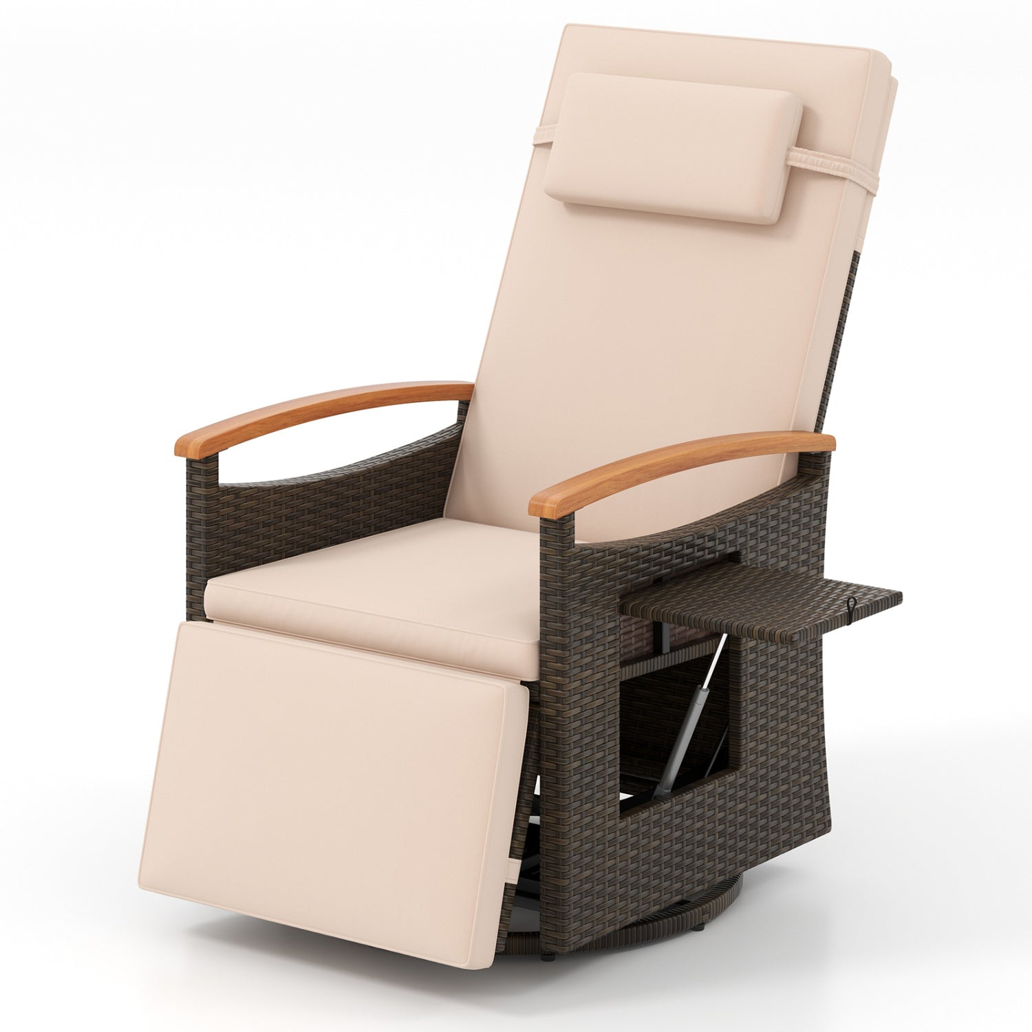 Adjustable Outdoor Recliner Chair with 150° Backrest and Footrest