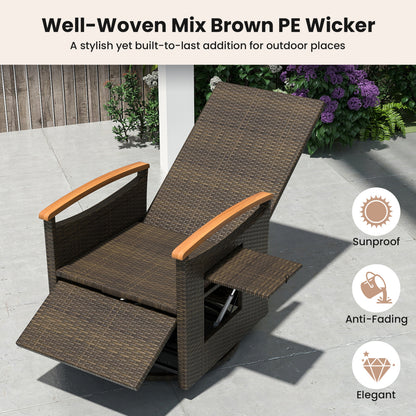 Adjustable Outdoor Recliner Chair with 150° Backrest and Footrest