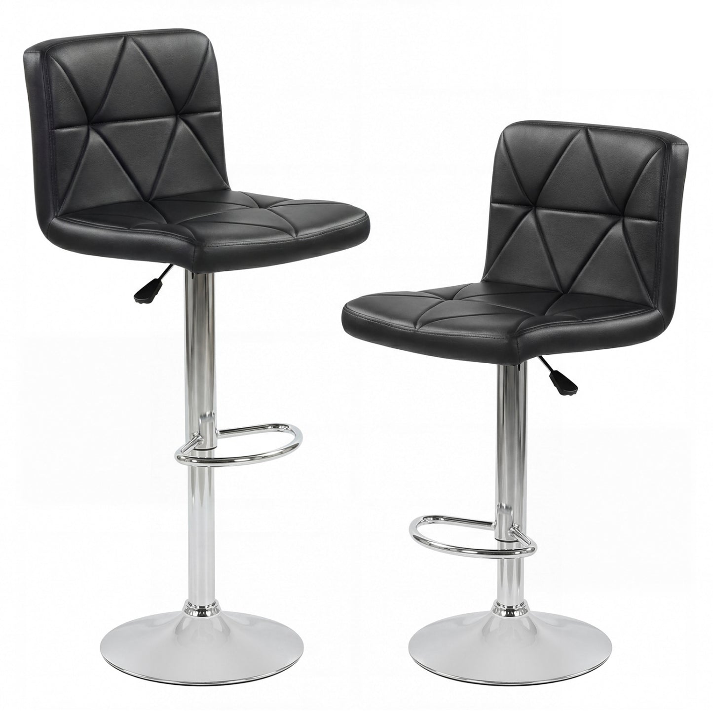 Adjustable Swivel Barstools Set of 2 with Back and Footrest