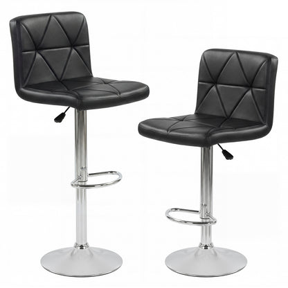 Adjustable Swivel Barstools Set of 2 with Back and Footrest