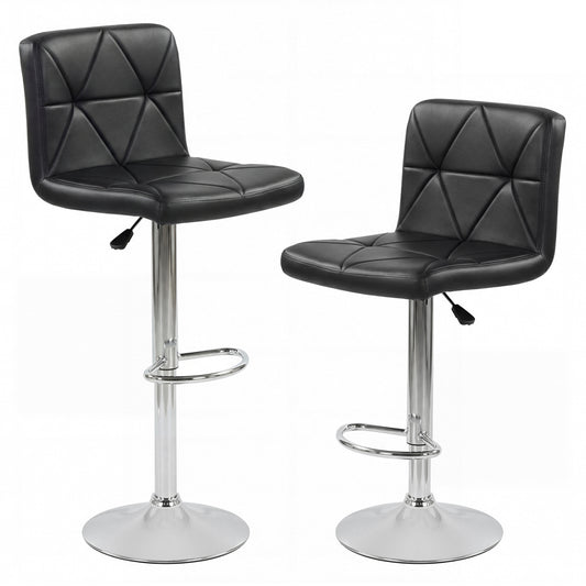 Adjustable Swivel Barstools Set of 2 with Back and Footrest