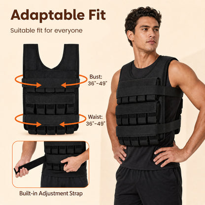 Adjustable Weighted Vest with Removable Iron Weights 44 lbs