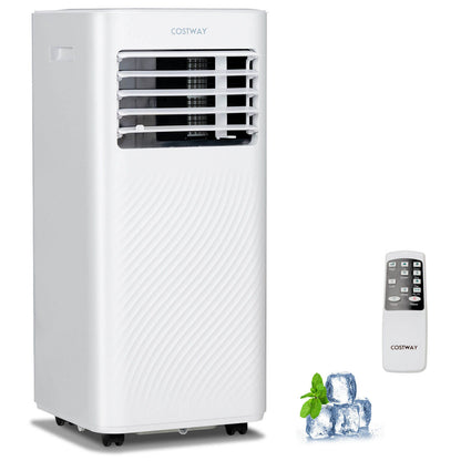 10000 BTU 4-in-1 Portable Air Conditioner with Dehumidifier and Sleep Mode-Black - White