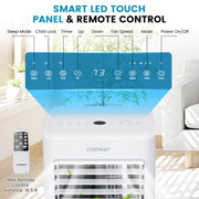 10000 BTU 4-in-1 Portable Air Conditioner with Humidifier and Sleep Mode-White