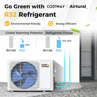 Airtural Series 12000 BTU 21 SEER2 208-230V Ductless Mini Split Air Conditioner with Heater Pump Energy Star Certified