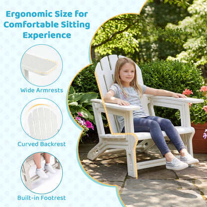 Kids Adirondack Chair All-Weather HDPE Outdoor Seating