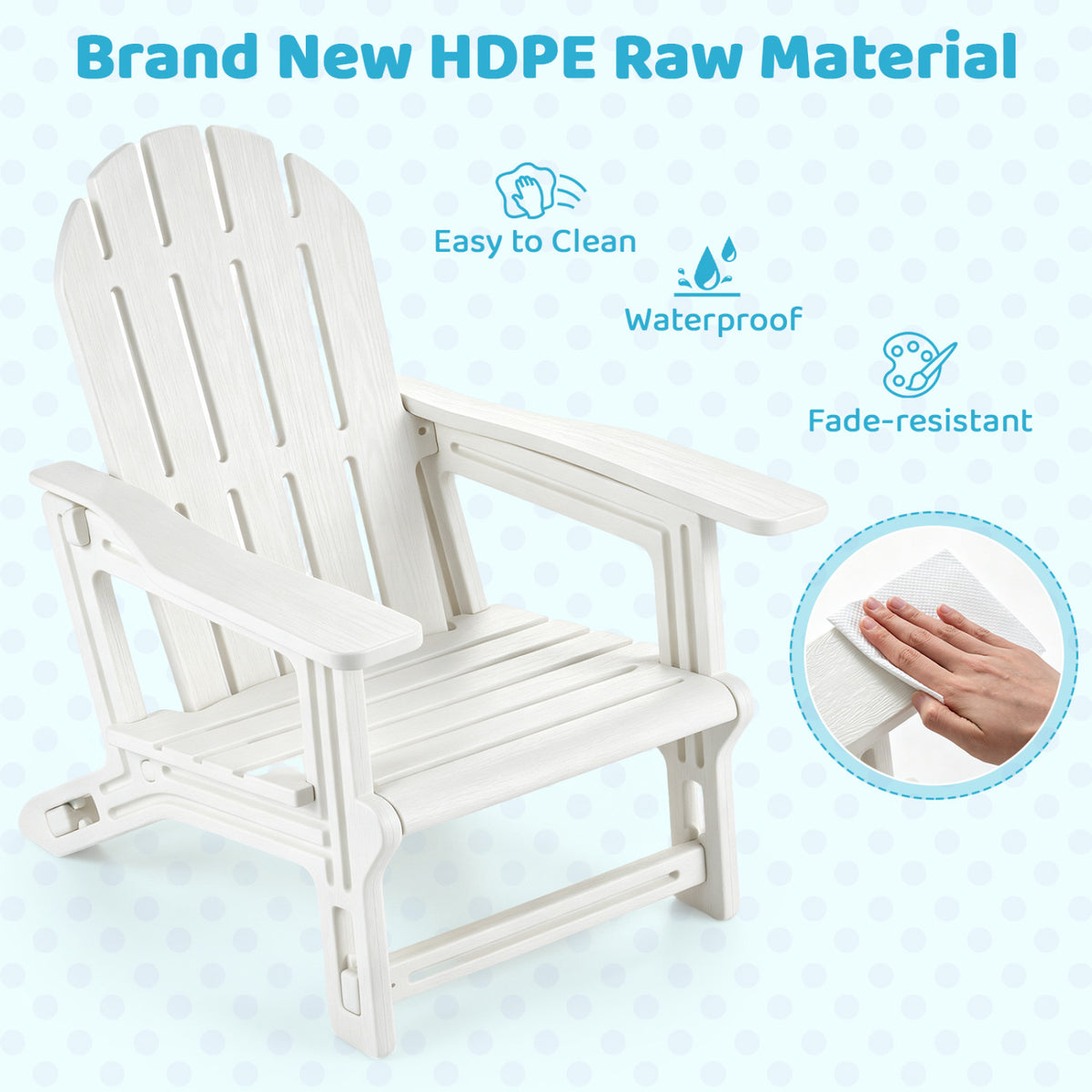 Kids Adirondack Chair All-Weather HDPE Outdoor Seating