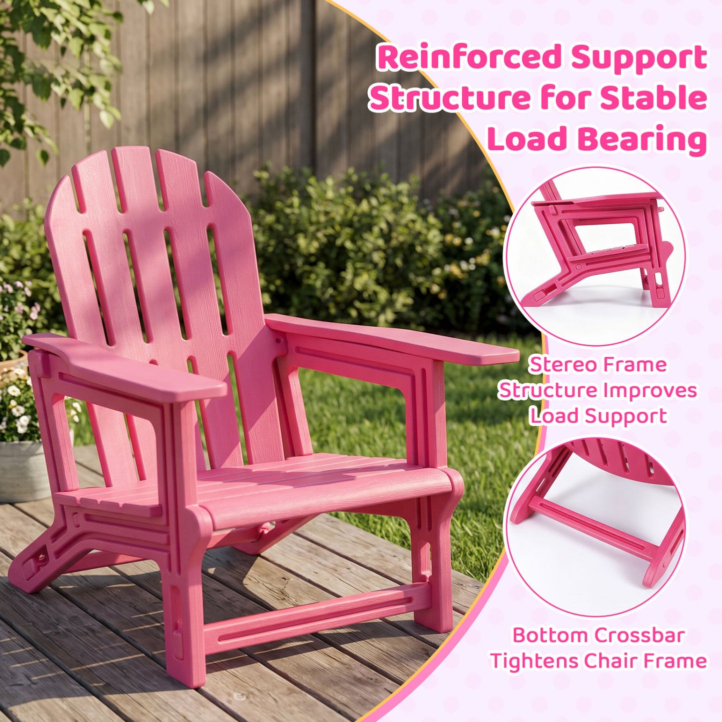 Kids Adirondack Chair All-Weather HDPE Outdoor Seating