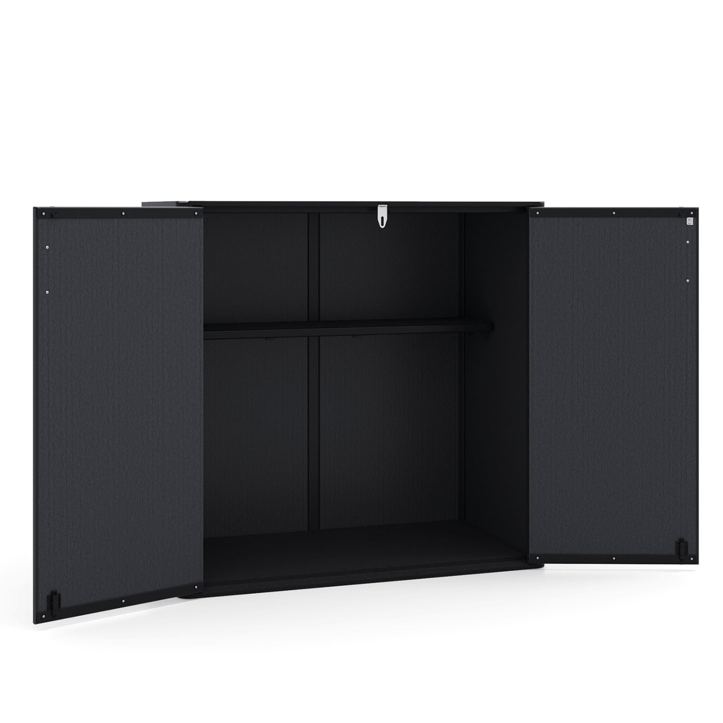 All-Weather Storage Box with Floor and Removable Shelf for Patio and Lawn