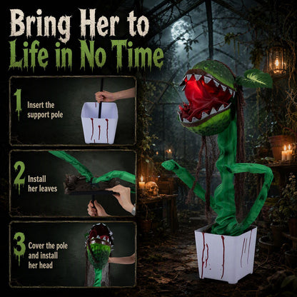 Animated Halloween Man-Eater Plant Prop