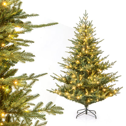 Artificial Christmas Tree with Branch Tips and Warm White LED Lights-6 Feet