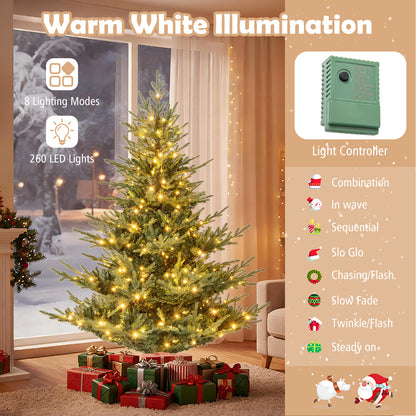 Artificial Christmas Tree with Branch Tips and Warm White LED Lights-6 Feet