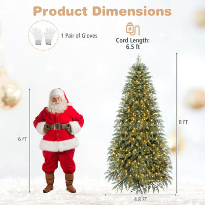 5 FT Artificial Christmas Tree with 406 Full Branch Tips and 245 Warm White LED Lights