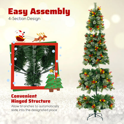 5/7.5/9 FT Pre-Lit Artificial Christmas Tree with 453/1096/1416 PVC and Pine Needles