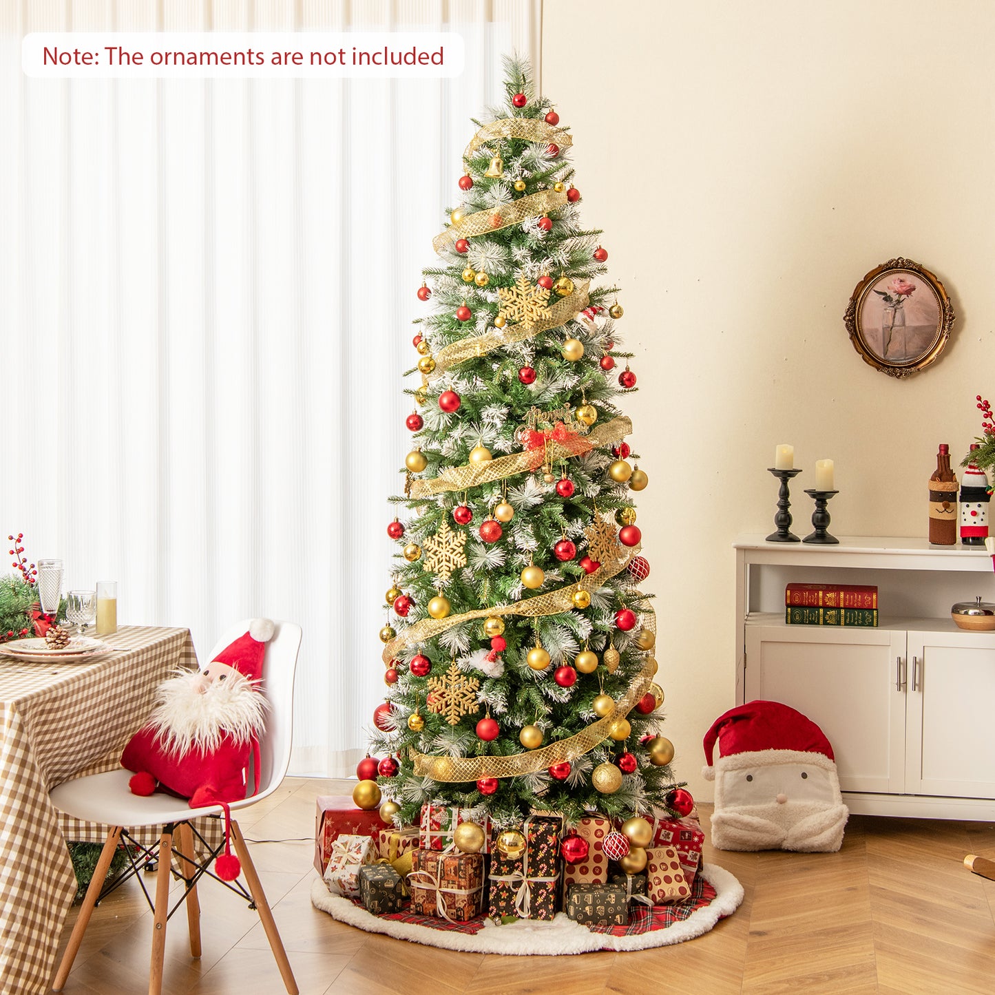 6/7.5/9 FT Artificial Christmas Tree with Warm-White LED Lights-M