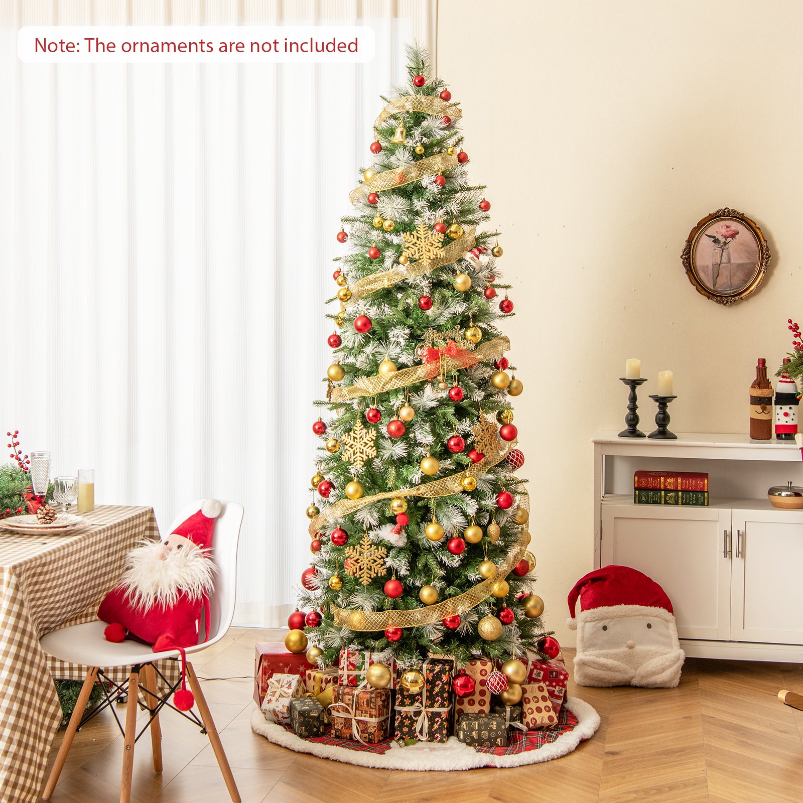 6/7.5/9 FT Artificial Christmas Tree with Warm-White LED Lights-M